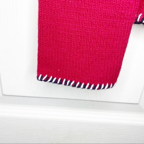 Vintage Villager Liz Claiborne Sport Red 1/4 Zip Nautical Anchor Sweater Small P - Picture 5 of 8